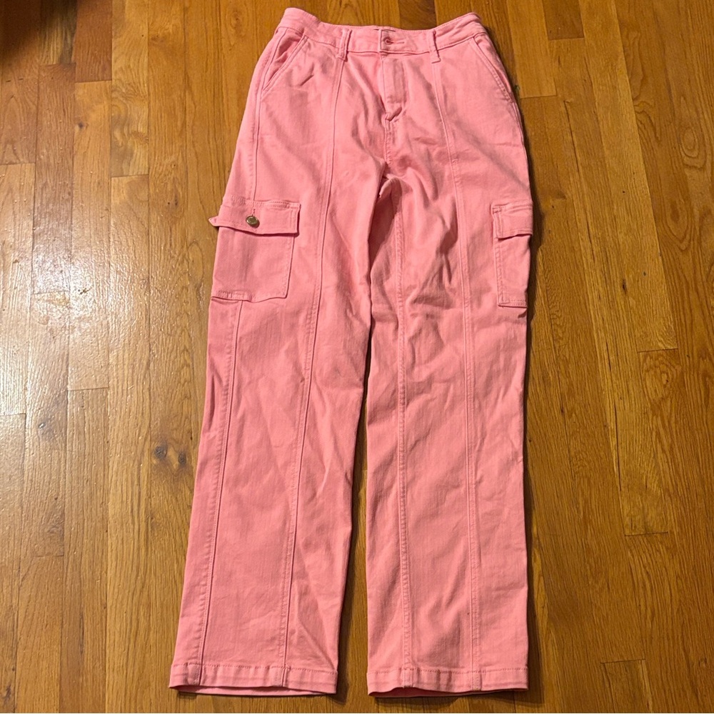 Judy Blue Pink Utility Jeans Cargo Pockets on the Sides SZ 5/27